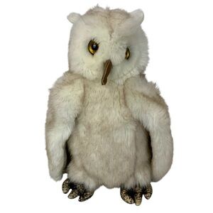 Vintage Gund Plush Snowy Owl 1987 Stuffed Animal Toy White Beige